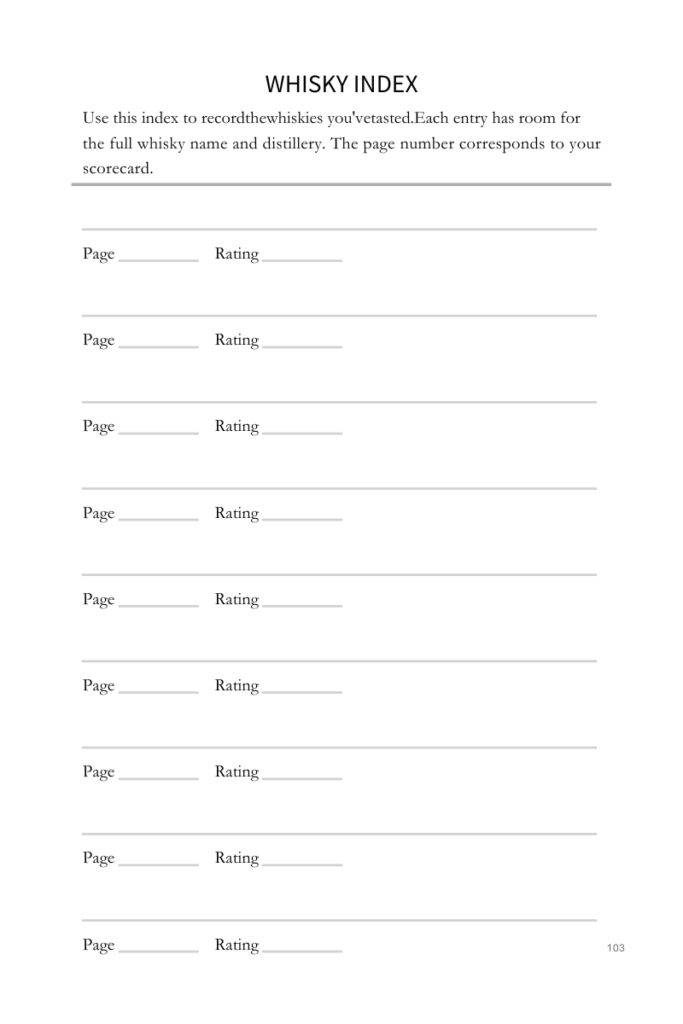 Whisky Index page