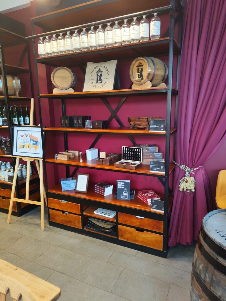 Whisky Tasting Journal on shelf at Lindores Abbey Distillery gift shop